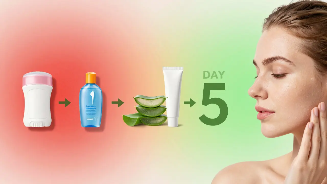 Časová osa péče po depilaci: podráždění, léčba a obnova pokožky.