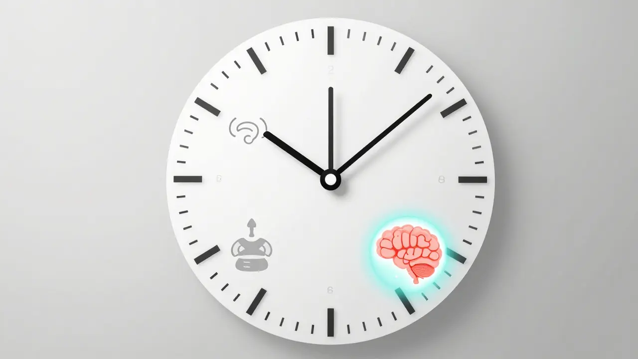 Časový přehled, jak probiotika působí od 2 dní do 8 týdnů.