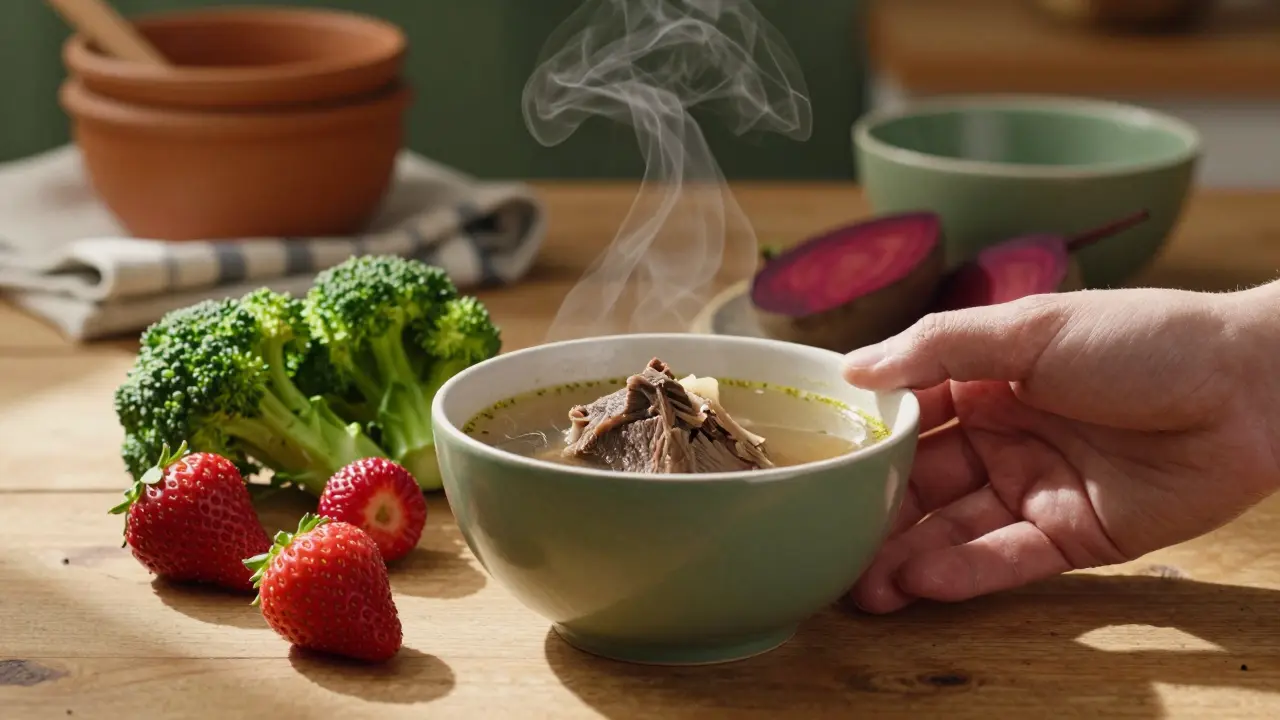 Tradiční česká polévka s potravinami podporujícími kolagen.