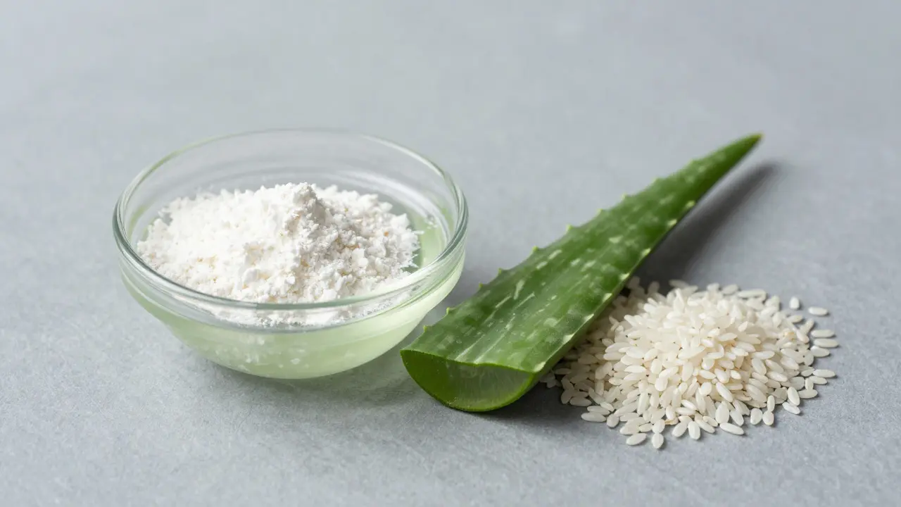 Ingredience pro citlivou pleť: gel z aloe vera a rýžová mouka