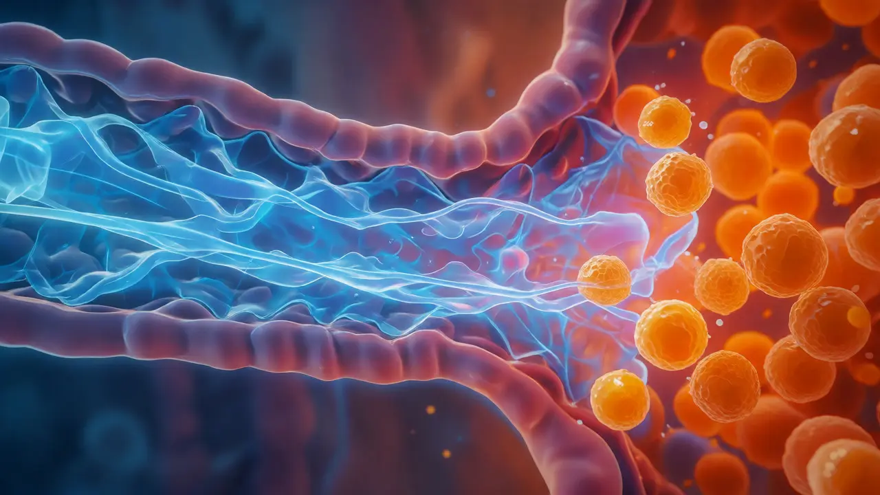 Konceptuální vizualizace vstřebávání mořského kolagenu s vitamínem C.